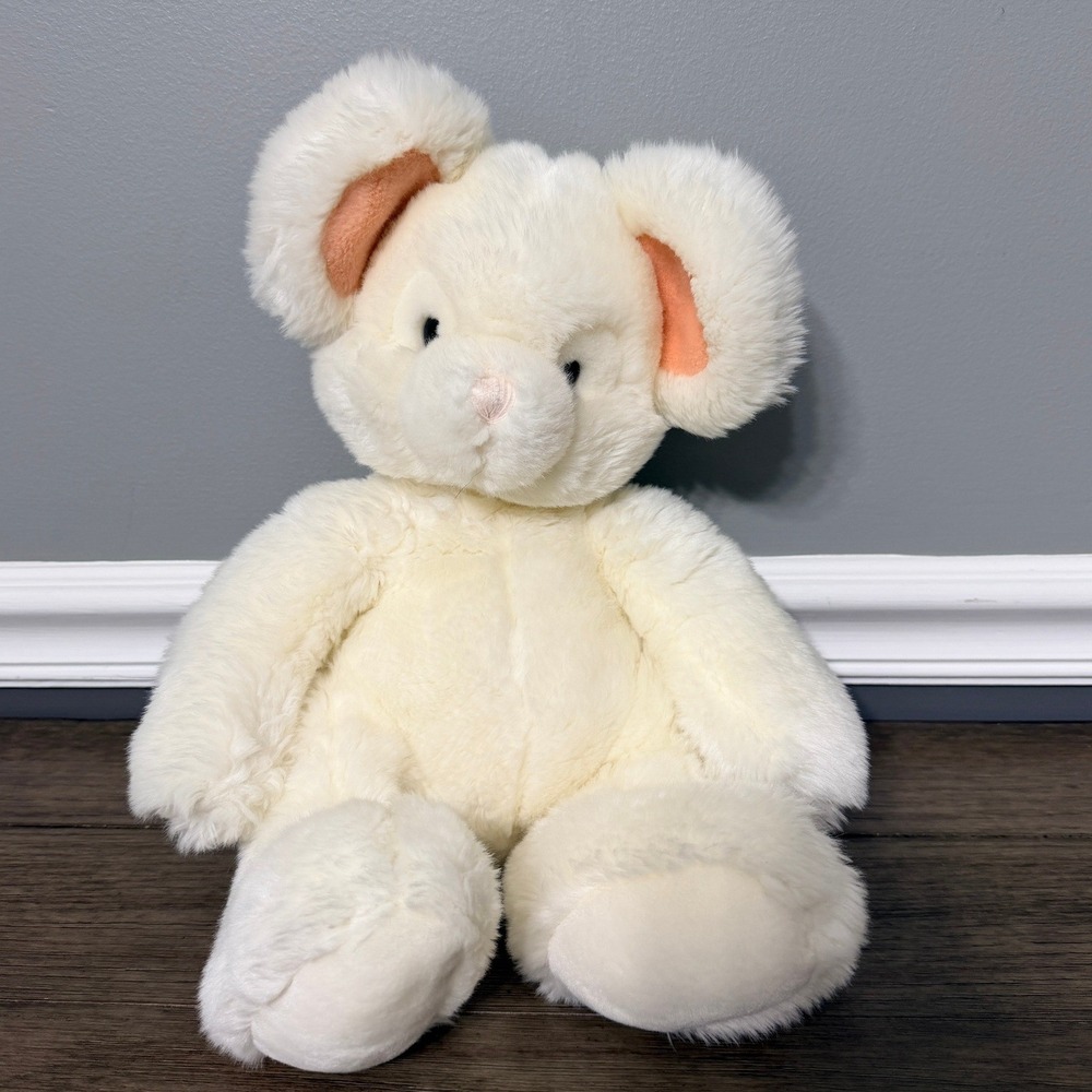 Vintage Russ Berrie Tic-Toc White Mouse Plush Stuffed Animal Retro Toy